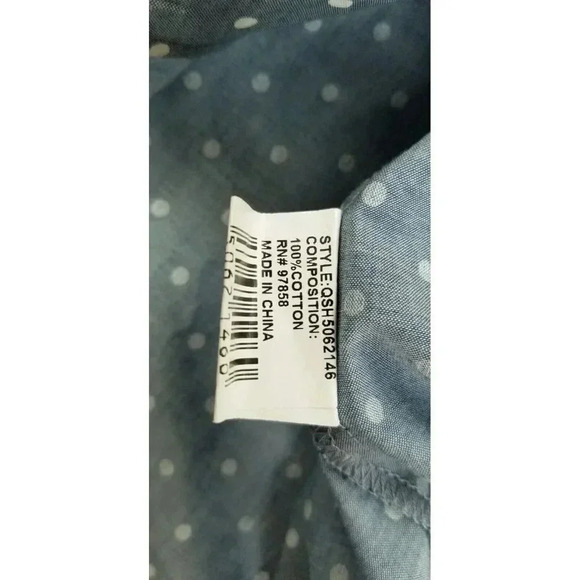 Fashion Nova Size XL Men's Sheer Gray White Polka Dots Long Sleeve Cotton Shirt - Picture 11 of 11